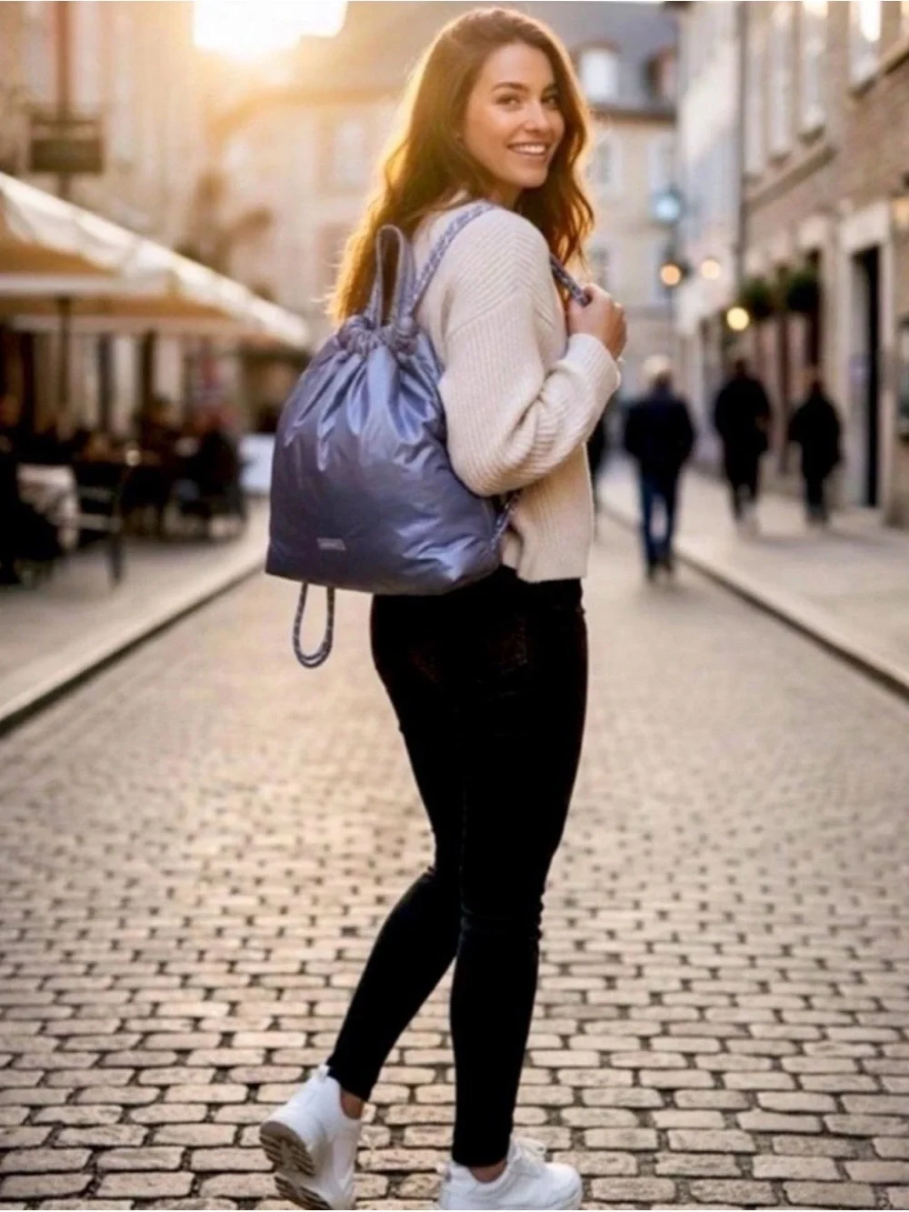 NWT Wildfox Puffy Drawstring Backpack Lavender/Purple